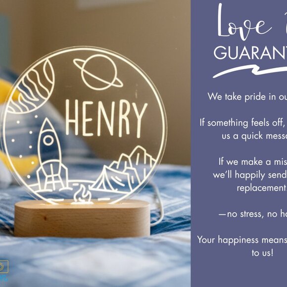 Personalized Space Night Light – Custom LED Lamp for Kids - Picture 6 of 8